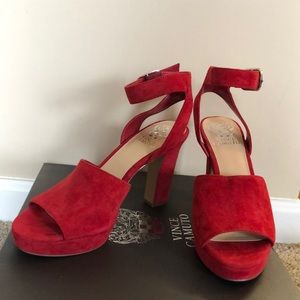 Vince Camuto Women's Red Sophette Platform Sandal